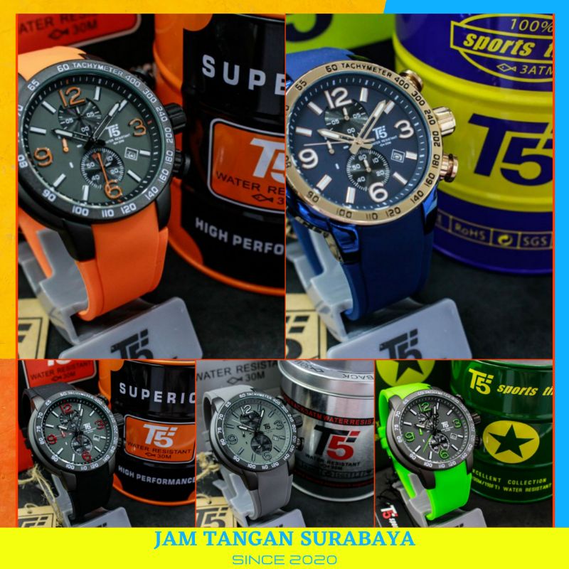 JAM TANGAN T5 H3450G ORIGINAL CHRONOGRAPH FREE BOX BERGARANSI