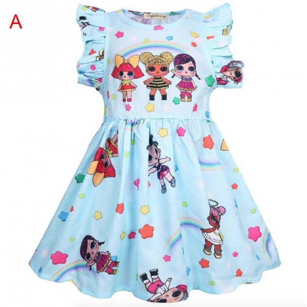Dress Anak LOL Trio Rainbow Baby Blue