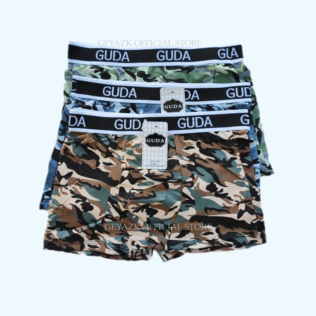 3 Pcs Celana Dalam Boxer Pria Motif Army