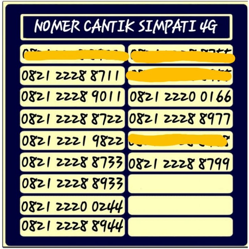 NOMOR SIMPATI 4G LTE, NOMER CANTIK & KARTU PERDANA SERI KEMBAR EKOR