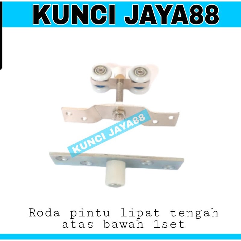 roda pintu lipat  tengah 1set atas bawah roda folding gate center folding roda gantung
