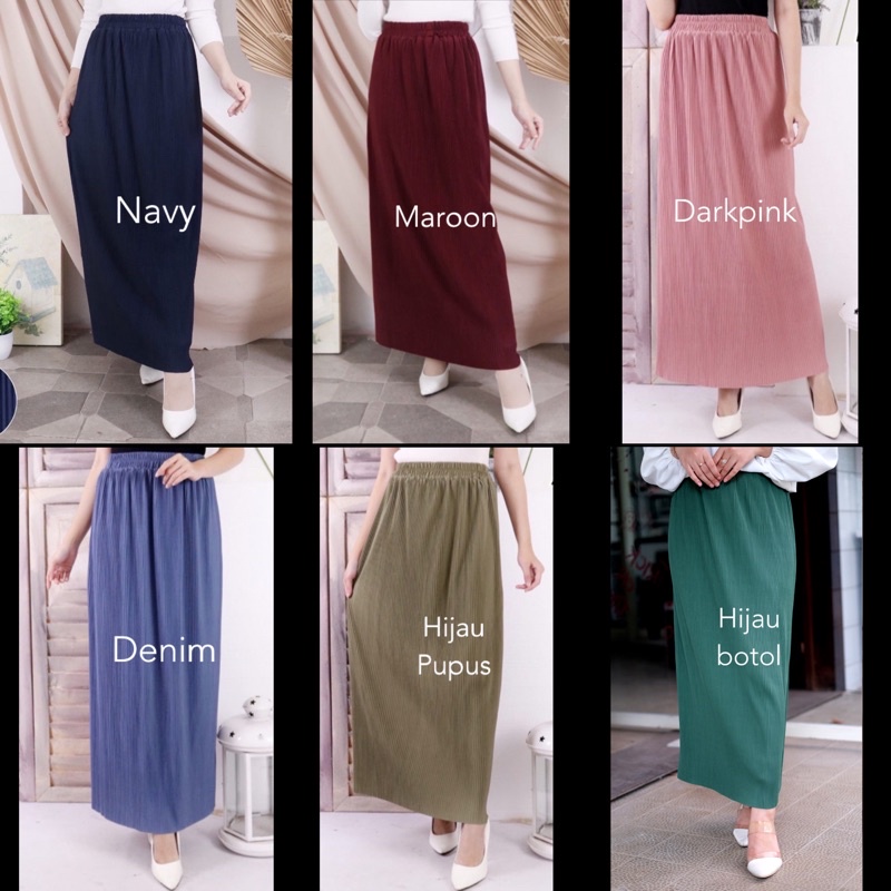 ROK PLISKET LIDI 504 HYGET PUTIH SEPAN SPAN MURAH POLOS MUSLIM HIJAB ABG ALLSIZE GROSIR KARET SLIM RAMPING