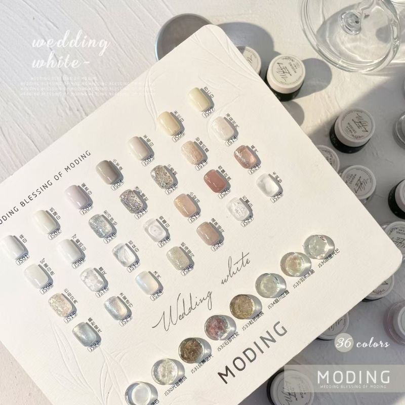 MODING WEEDING WHITE SERIES JAR POT 35 PCS PER SET NAIL GEL POLISH