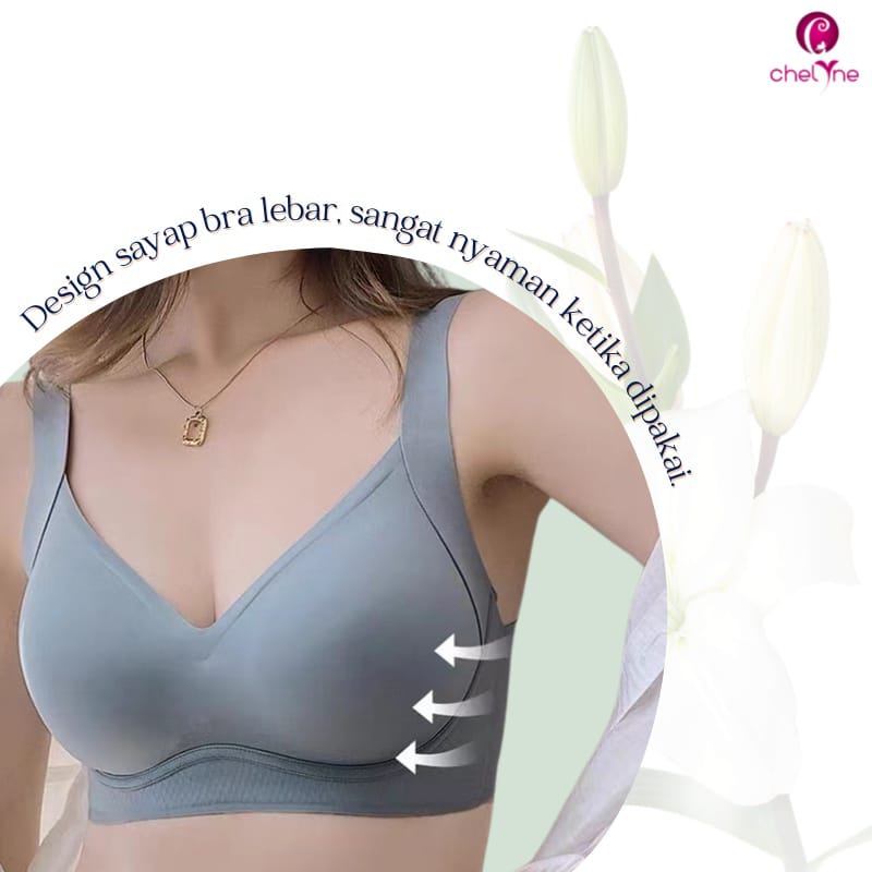 BH Chelyne Seamless Lycra Premium V6868 Full Cup Sport Bra Polos - Comfortable Daily Bra - Big Size 34/42