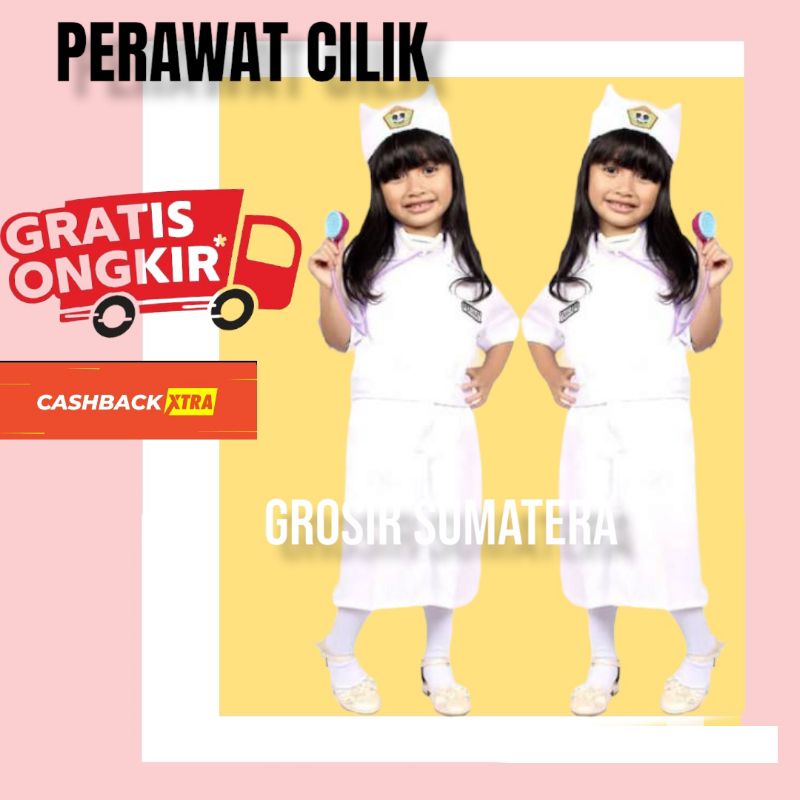 PERAWAT CILIK / SERAGAM PROFESI ANAK / BAJU CITA CITA ANAK / PERAWAT CILIK / SERAGAM ANAK TK / aceh 