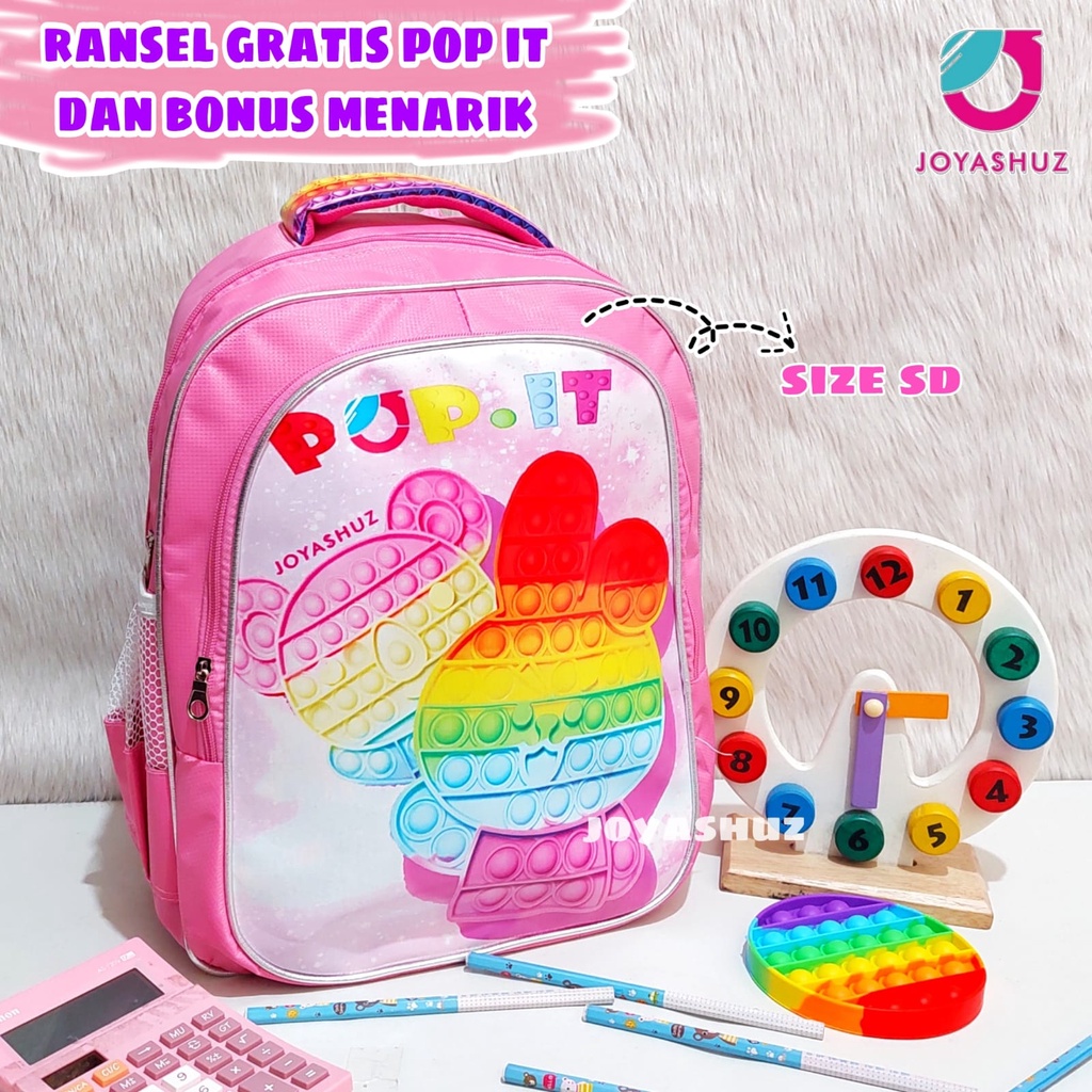 Tas Pop IT Gratis Mainan Pop It - Tas Ransel Anak Perempuam Gratis POP IT - Tas Anak Gratis Hadiah - Ransel POP IT - Tas Anak Gemas - POP IT - Ransel Gratis Mainan - Ransel Anak Perempuan SD - Joyashuz