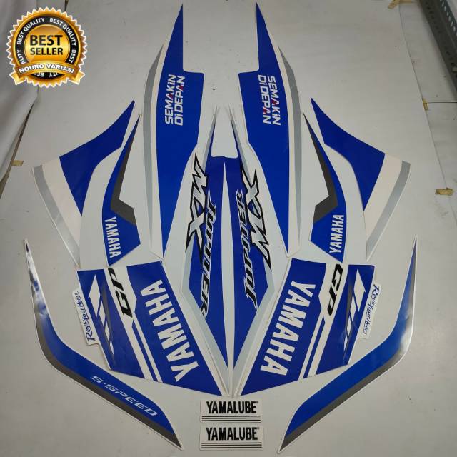 striping yamaha Jupiter mx new 2014 gp series biru putih stiker motor standar berkualitas termurah