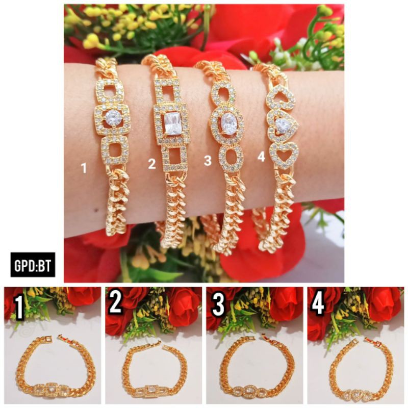 Fourfashion Gelang Sisik Naga motif batu permata Tengah kekinian