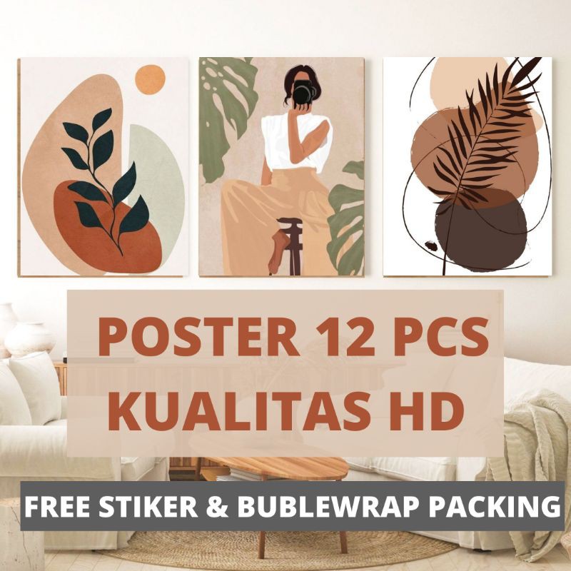 12 pcs poster dinding art bahan tebel wall poster bahan tebel