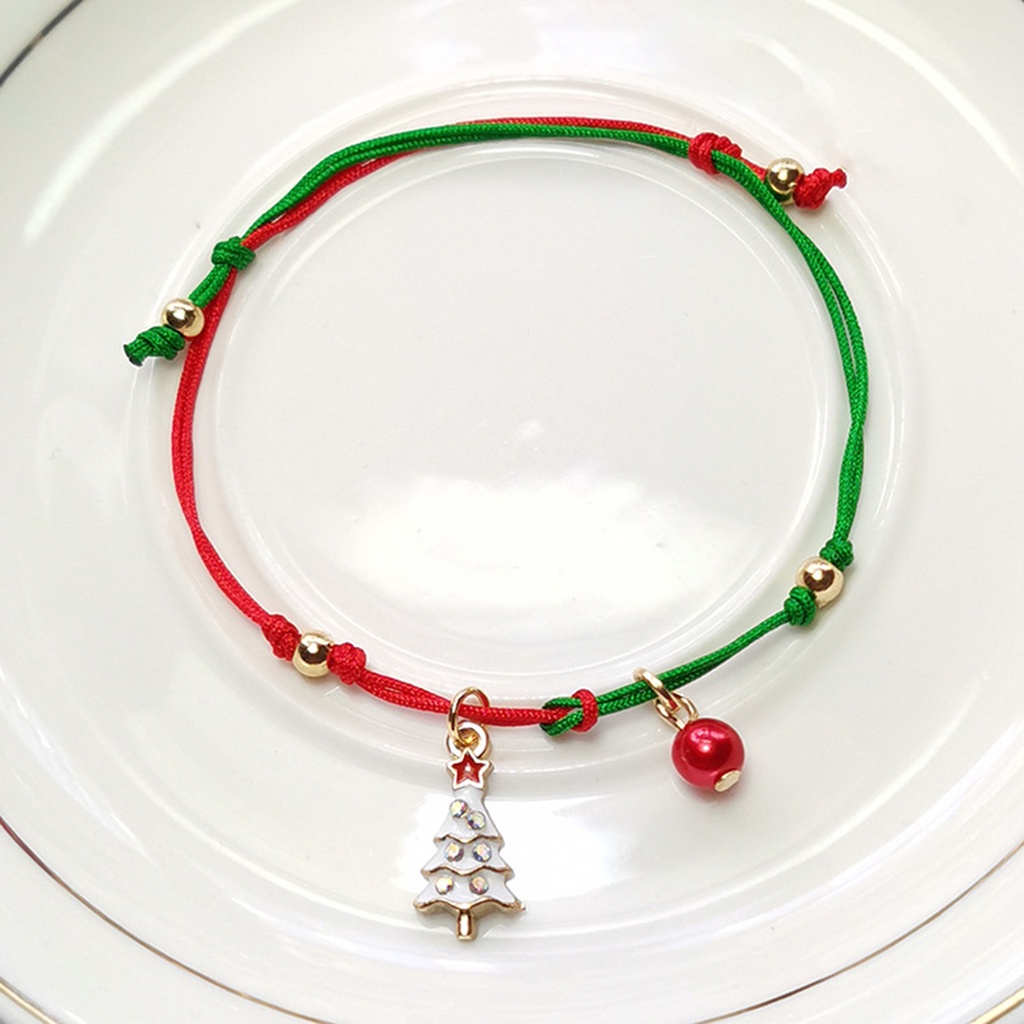 Hu Hu Hu Hu Hu Alat Bantu Pasang Kacamata♡ Gelang Rajut Tangan Desain Pohon Natal Santa Claus Rusa Snowflake Untuk Unisex