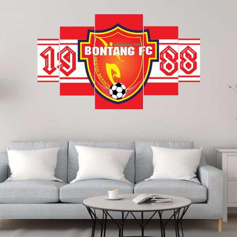 J-0NE hiasan dinding walldecor poster kayu custom logo club bola bontang fc tanggal 40x70 cm