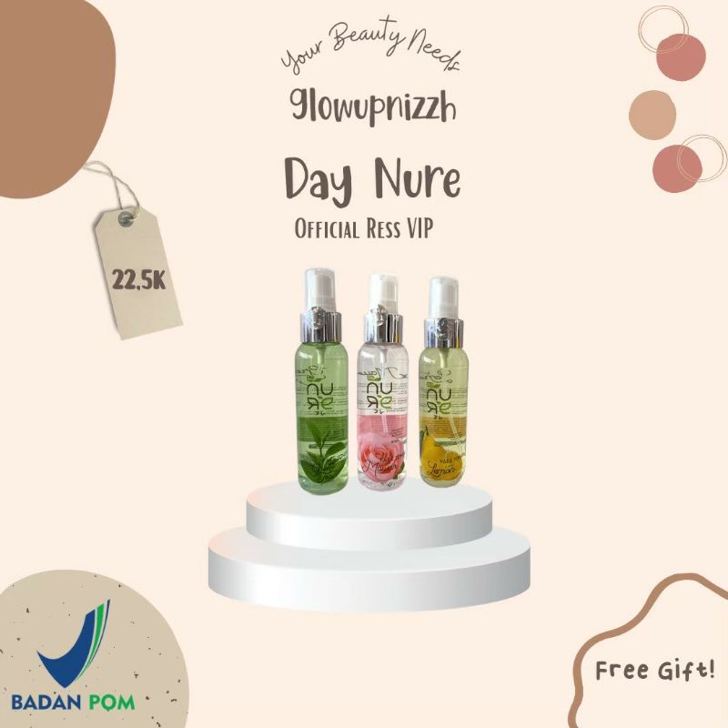 READY ❗❗❗❗FACE TONER DAY NURE BEAUTY GREEN TEA LEMON ROSE BPOM