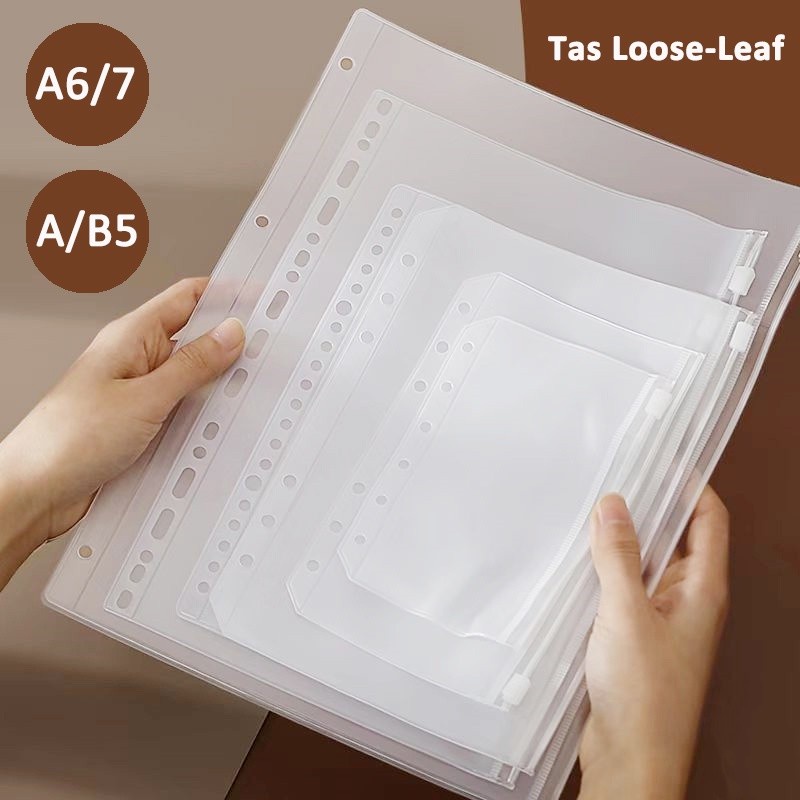 

A6/A7/A5/B5 6-hole Transparent Hand Book Bags / Japanese Hand account Book Loose-leaf Storage Bag Zipper bag Accessories-Suning Mall