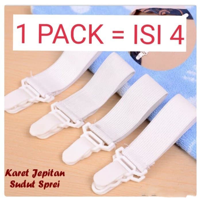 TALI KARET Strap SPREI Ujung Kasur Sheet GRIPPERS Pengait Jepitan Sudut Bed Pengikat Pengencang Kait