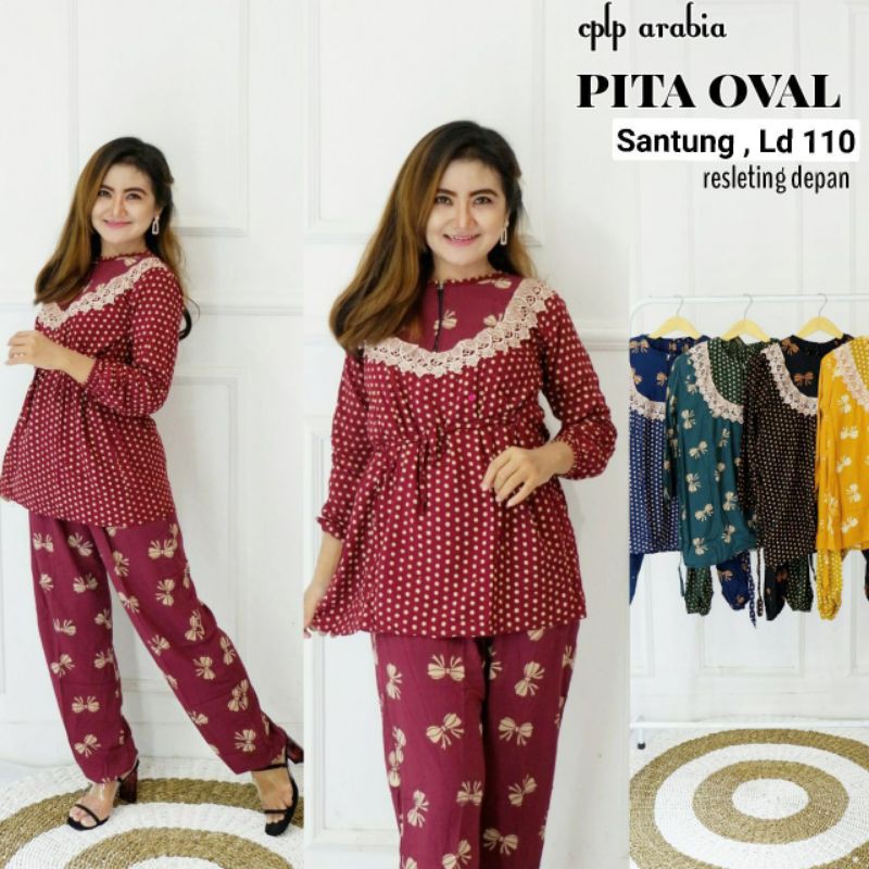 Setelan Rayon Renda - CpLp On Set Motif Polkadot