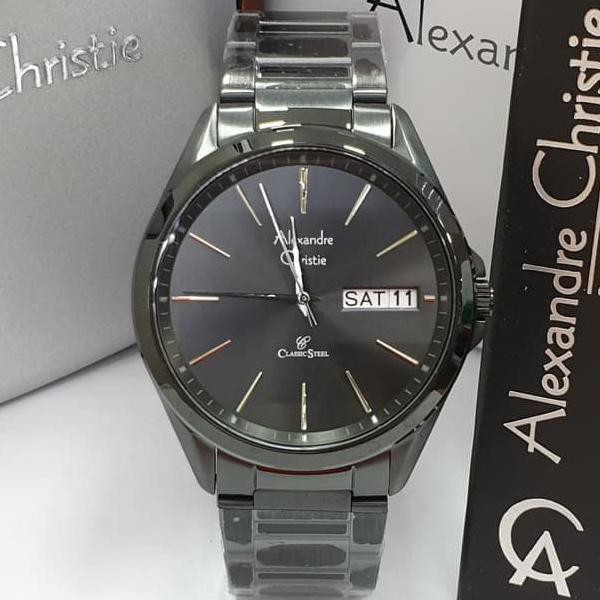 Jam Tangan Pria Alexandre Christie AC 8592 Fullblack Original unisex