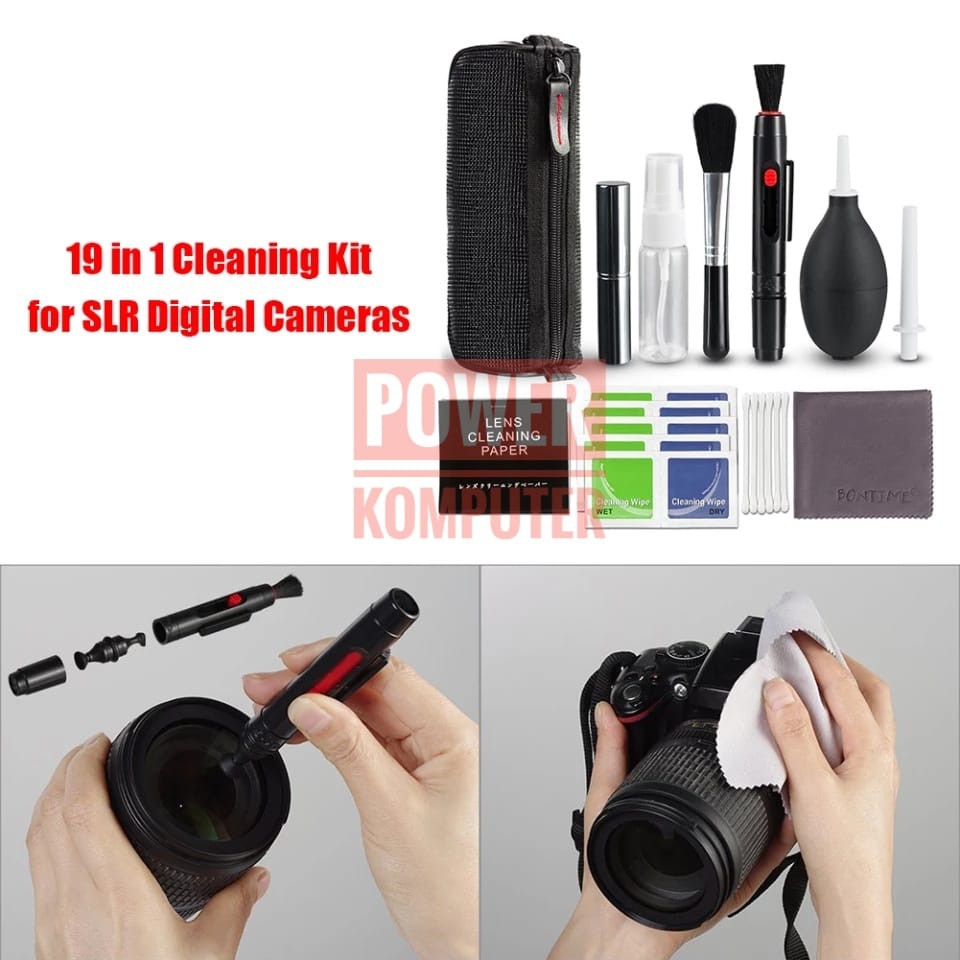 19Pcs Camera Cleaner Kit DSLR Lens Digital Camera Sensor Cleaning Kit for Sony Fujifilm Nikon Canon DV Cameras Clean Set 19 in 1