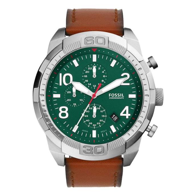 Jam Tangan Pria Fossil Bronson FS5738 Chronograph Men Green Dial Lugg