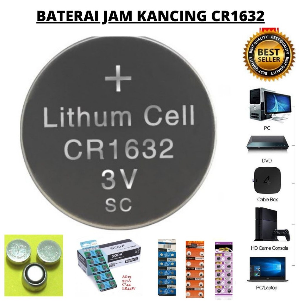 Baterai Jam Kancing Serbaguna CR1616 CR1632 CR2016 CR2025 CR2032 CR2450 1 PCS 111107