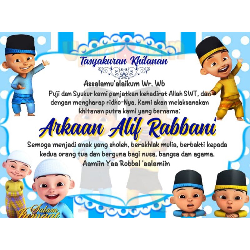 

STIKER LABEL NASI BOX ACARA KHITANAN KARAKTER UPIN IPIN