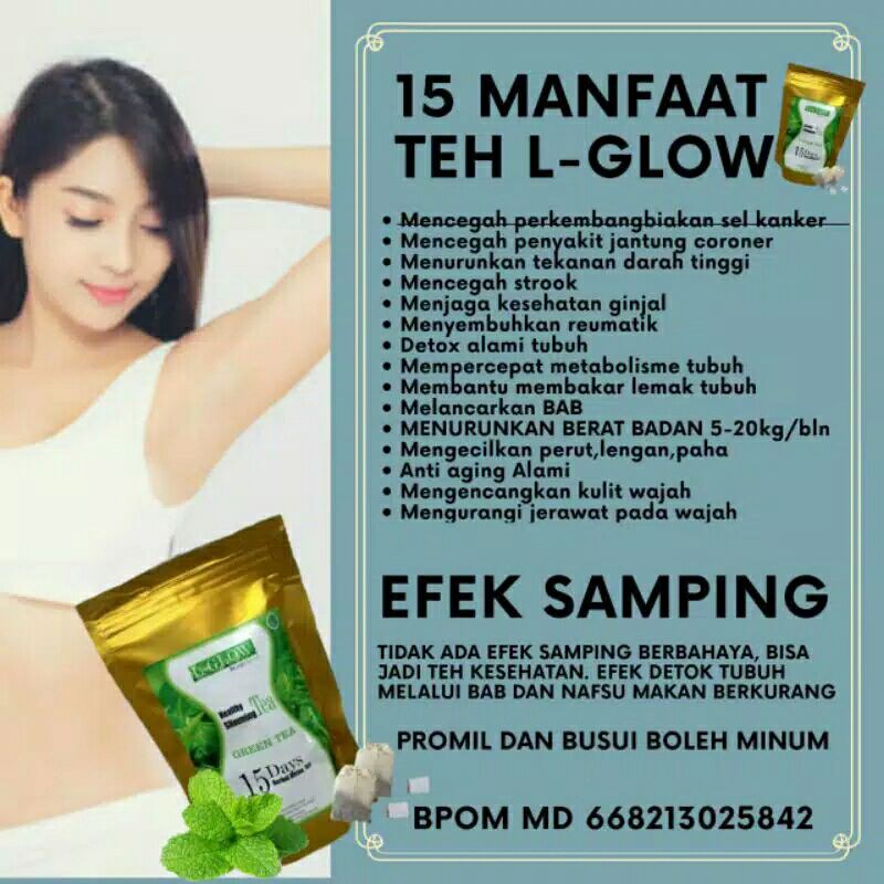 

SLIMMING TEA / L-GLOW TEH DIET HERBAL BPOM / PELANGSING / TEH L-GLOW BEAUTY / TEH LGLOW