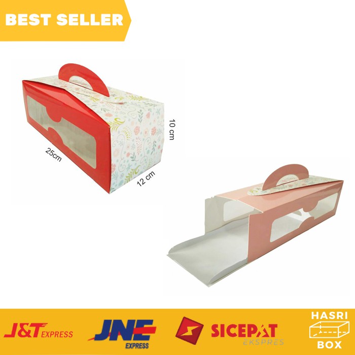 Dus Box Bolu Gulung Koatak Kue Box Roll Cake Box Bolu Gulung Box Dus Bolu Gulung 30x12x10 - 5 pcs