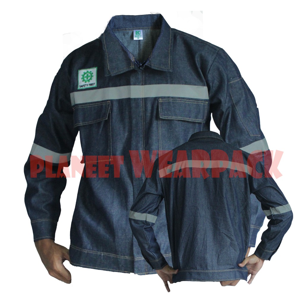 Wearpack Safety bahan jeans Baju werpak Seragam Kerja Wearpack Safety bahan jeans Baju werpak Seragam Kerja