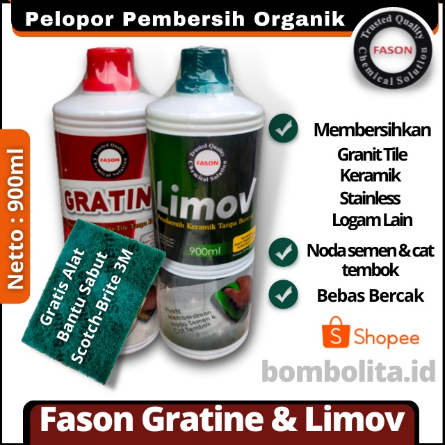 Pembersih Keramik Fason Limov dan Gratine Paket 900ml