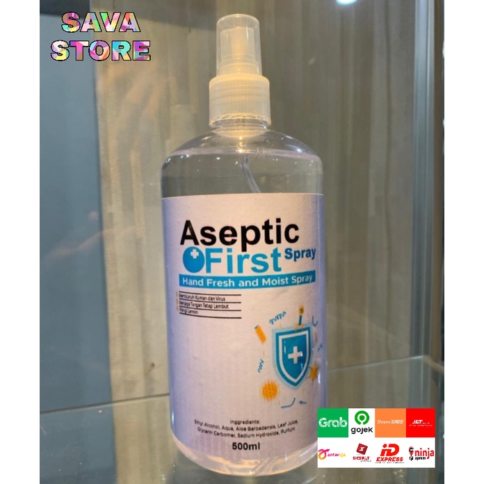 Hand Sanitizer Cair Spray ASEPTIC FIRST berizin BPOM HANDSANITIZER 500ml