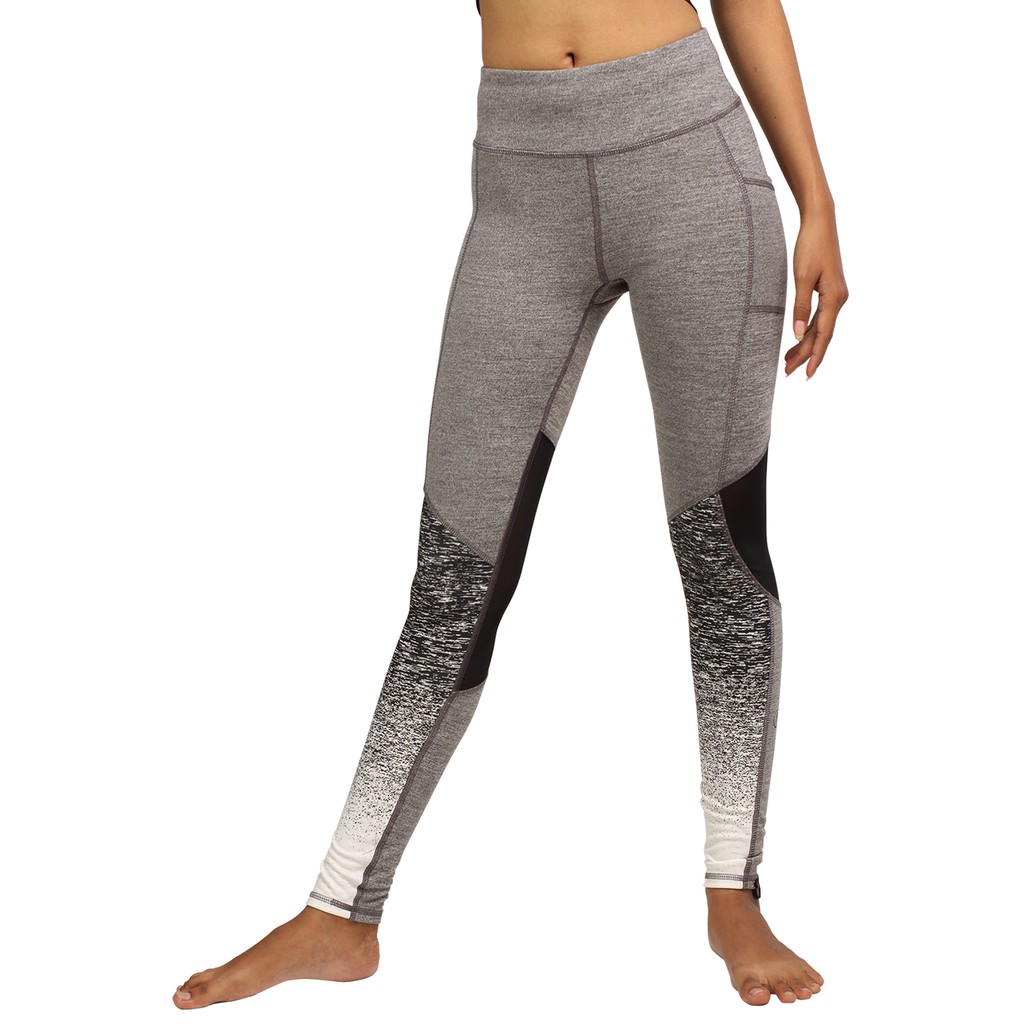 Legging Olahraga Yoga Senam Gym Fitness X Gottex Placement Printed Legging - Grey 09GTLG0014