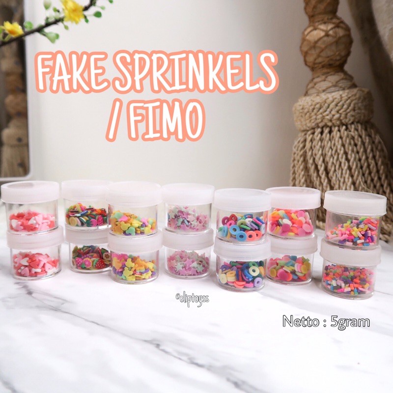 FAKE SPRINKELS FIMO SLICE CLAY HIASAN NAIL SLIME 5GRAM PREMIUM TERMURAH BEST SELLER