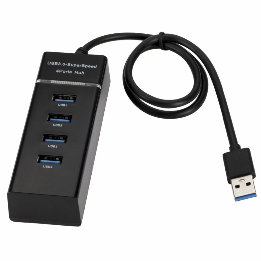 USB HUB 3.0 4 Port super speed 5Gbps with Led panjang kabel 1 meter / 30 Cm