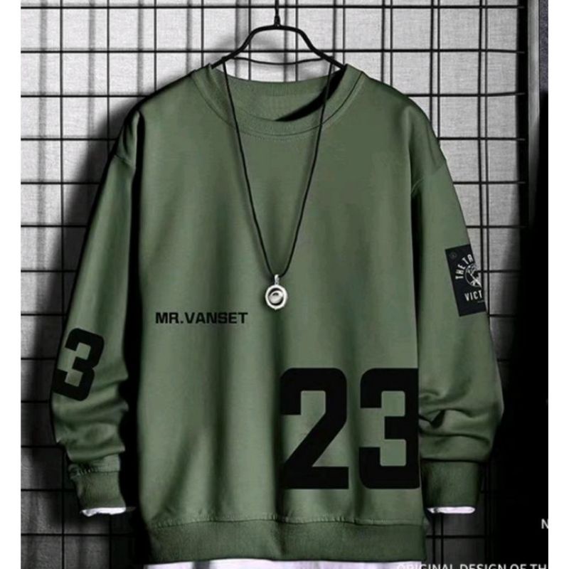 sweater crewneck pria wanita MR.VANSET termurah/sweater basic terbaru bahan fleece tebal