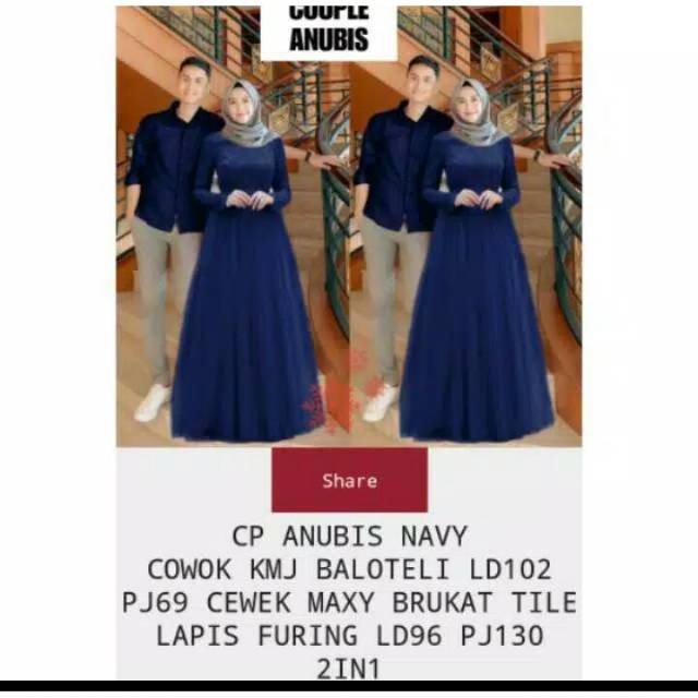 Couple anubis/cp anubis gamis kalem pasangan