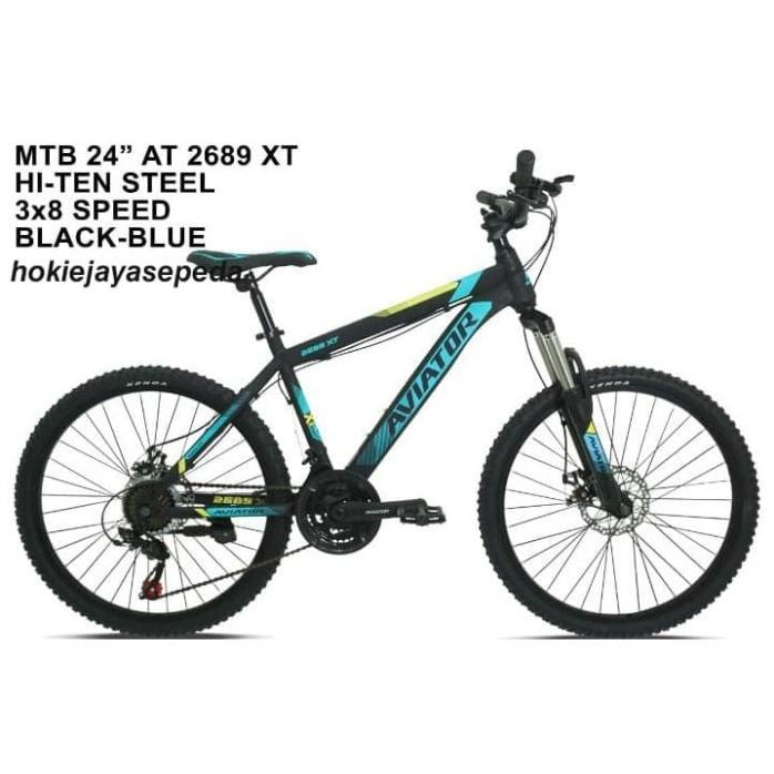(Jne) Sepeda Gunung 24" Aviator 2689 Xt Mtb 24 Speed Rem Disc Promo R10