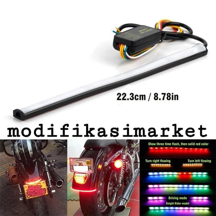 LED BAGASI RGB MOTOR LAMPU PLAT RGB MOTOR LED RGB MOTOR 23 CM