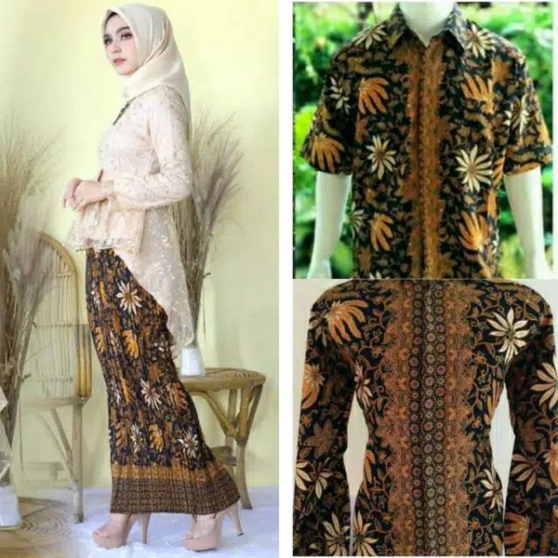 TERBARU!!! COUPLE AURORA TILLE / KEBAYA WISUDA / HEM BATIK MURAH