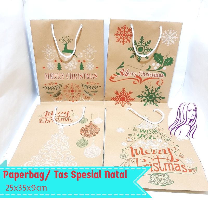 

PaperBag Motif Natal / Tas Special Natal Merry Christmas 25x35x9cm