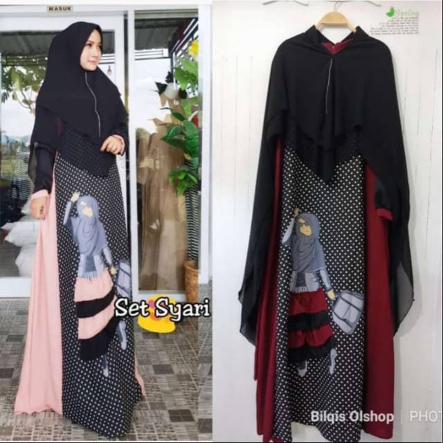 Gamis syari set jilbab