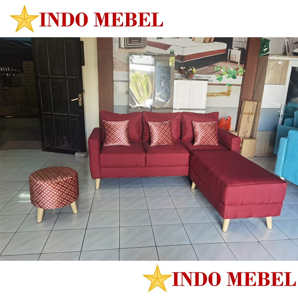 SOFA L / SOFA SUDUT / kursi tamu minimalis sofa minimalis mewah RIBBON PROMO MURAH MAKASSAR