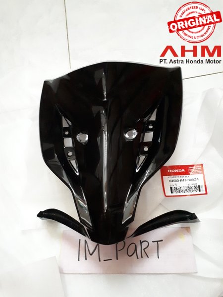 -ٔ panel cover tebeng tameng depan new supra x 125 fi 2014  keatas hitam glossy 64500k41n00za