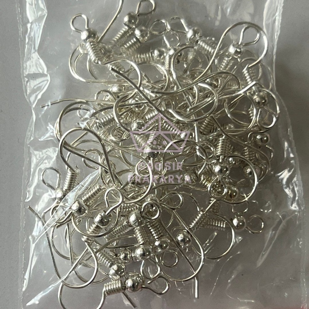 Bahan Kerajinan Kait Anting Seplastik Isi 46 Pasang Warna Gold Silver Bentuk Lengkung Aksesoris Grade A High Quality Murah Kualitas Bagus Material Kuat Tebal Perlengkapan Peralatan Fashion Accessories Wanita Craft Seni Grosir Prakarya Malang