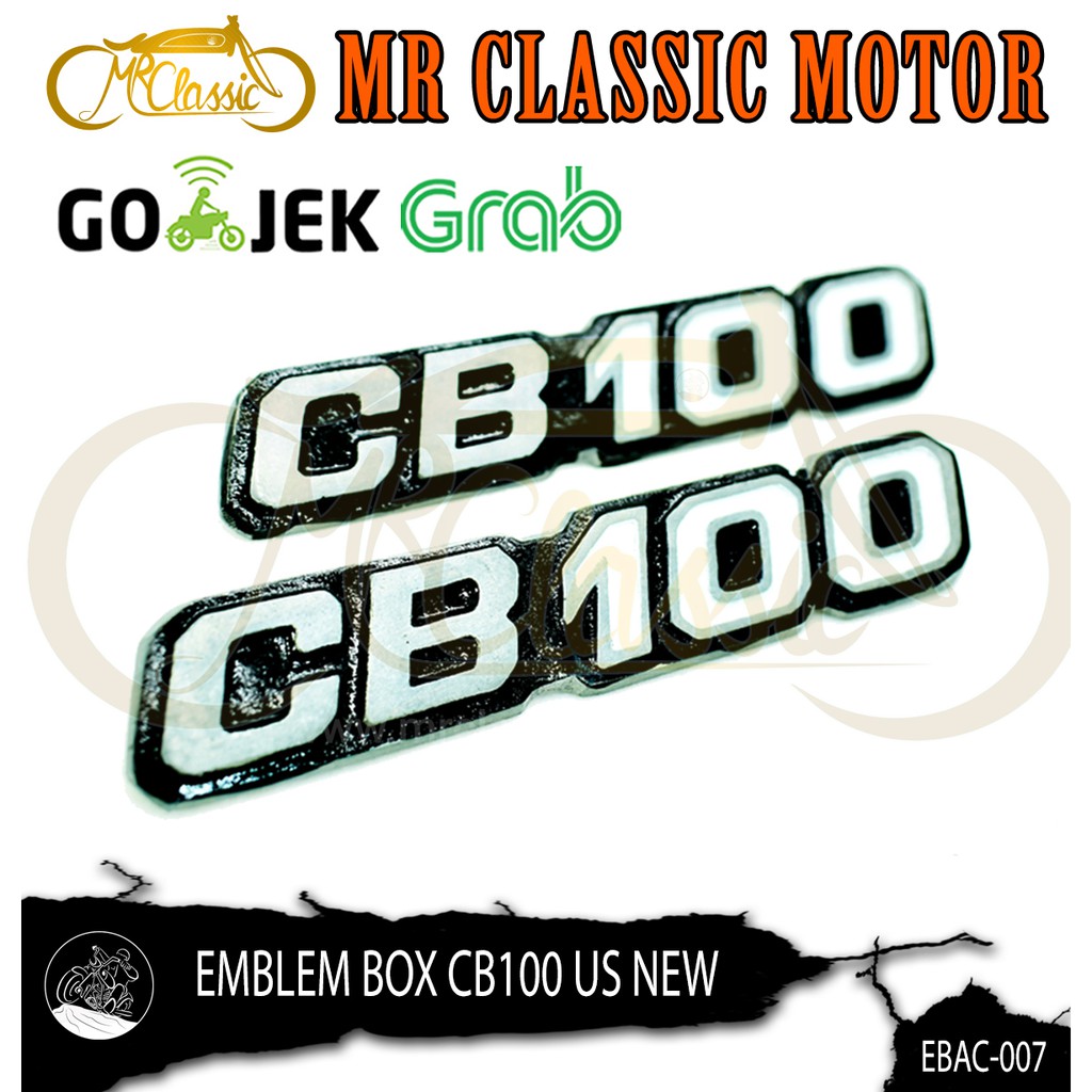 Emblem Logo Box Aki Honda CB100 Almunium Tebal Variasi Custom