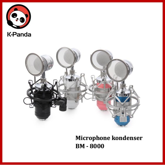 MICROPHONE KONDENSER BM-8000 SHOCK PROOF MOUNT KARAOKE LIVE MUSIC MUSIK TERBAIK PROFESSIONAL