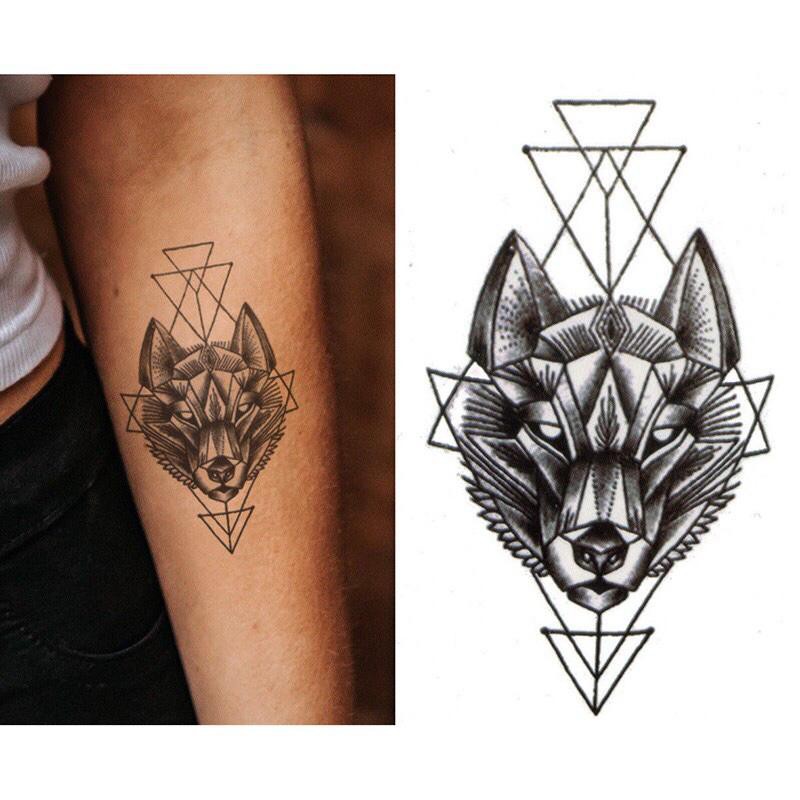 Sticker Tattoo Temporary Tato Temporer 3D Serigala