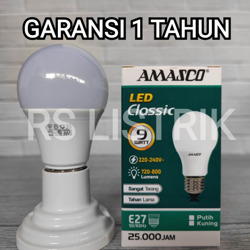 AMASCO CLASSIC LAMPU LED BULB 9W GARANSI 1 TAHUN