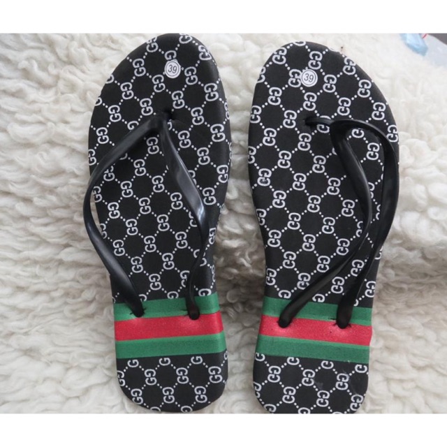 HITAM - SENDAL JEPIT GUCCI MANTAP KUALITAS BAGUS