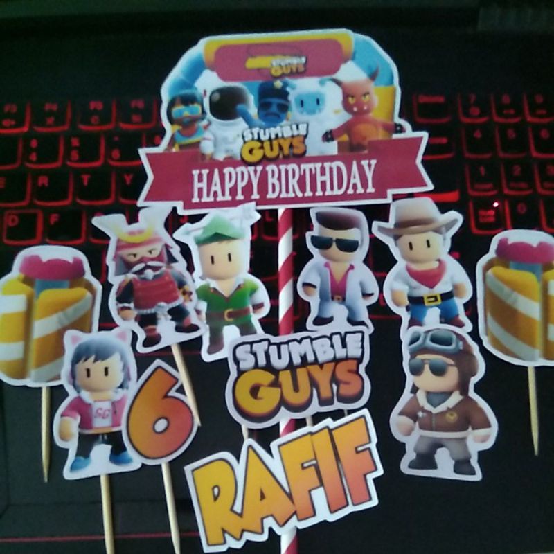 cake topper hiasan kue stumble guys guy 280722