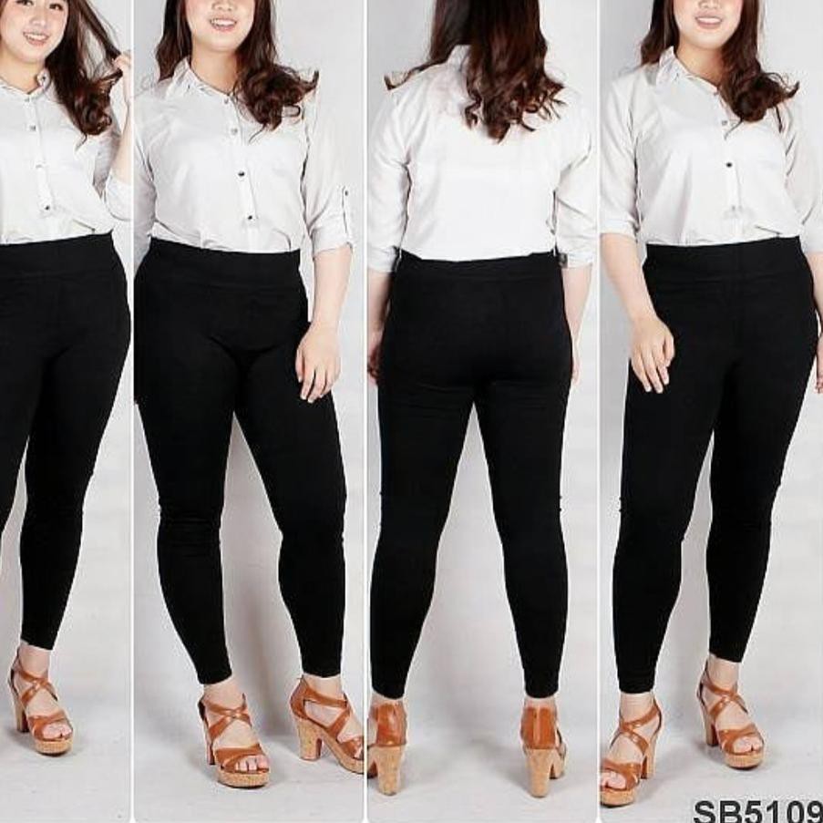 LOV TER Legging s Hitam Jumbo Licin Bahan Jersey 