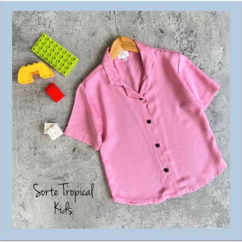 Kemeja Hawaiian Pantai Hawai Shirt ANAK Rose Pink